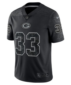 Aaron Jones Green Bay Packers RFLCTV Limited Jersey - Black