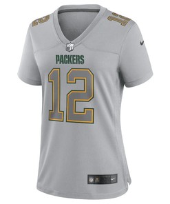 Aaron Rodgers 12 Green Bay Packers Women's Atmosphere Fashion Game Jersey - Gray