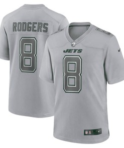 Aaron Rodgers 8 New York Jets Atmosphere Fashion Game Jersey - Men Heather Gray