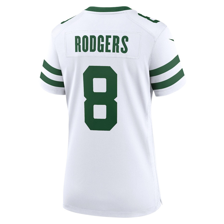 Aaron Rodgers 8 New York Jets Legacy Game Women Jersey - White