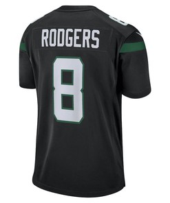 Aaron Rodgers 8 New York Jets Men Game Jersey - Black