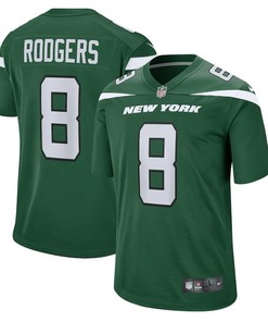 Aaron Rodgers 8 New York Jets Men Game Jersey - Gotham Green