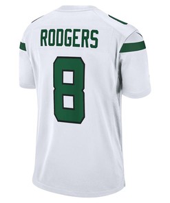 Aaron Rodgers 8 New York Jets Men Game Jersey - White