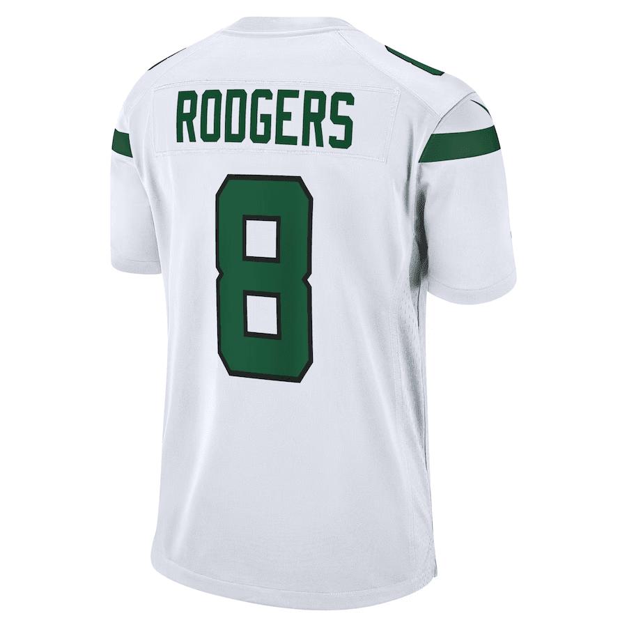 Aaron Rodgers 8 New York Jets Men Game Jersey - White