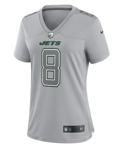 Aaron Rodgers 8 New York Jets Women Atmosphere Fashion Game Jersey - Heather Gray