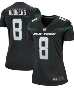 Aaron Rodgers 8 New York Jets Women Game Jersey - Black