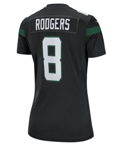 Aaron Rodgers 8 New York Jets Women Game Jersey - Black