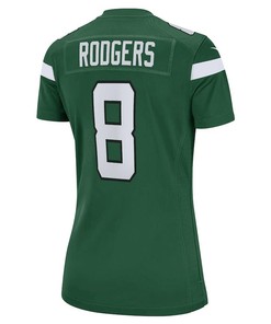 Aaron Rodgers 8 New York Jets Women Game Jersey - Gotham Green