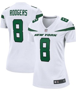 Aaron Rodgers 8 New York Jets Women Game Jersey - White