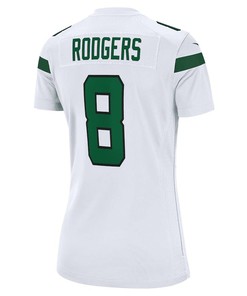 Aaron Rodgers 8 New York Jets Women Game Jersey - White