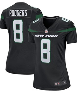 Aaron Rodgers 8 New York Jets Women's Game Jersey - Black