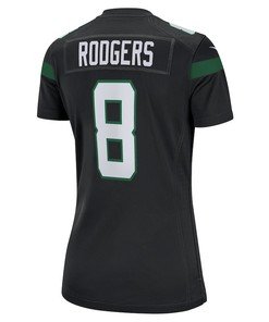 Aaron Rodgers 8 New York Jets Women's Game Jersey - Black