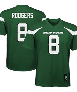 Aaron Rodgers 8 New York Jets Youth Jersey - Gotham Green
