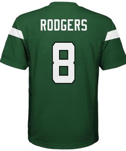 Aaron Rodgers 8 New York Jets Youth Jersey - Gotham Green