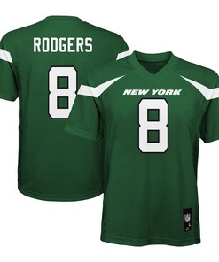 Aaron Rodgers 8 New York Jets Youth Player Jersey - Gotham Green