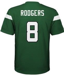 Aaron Rodgers 8 New York Jets Youth Player Jersey - Gotham Green
