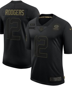 Aaron Rodgers Green Bay Packers 2020 Salute To Service Limited Jersey - Black