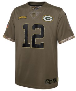 Aaron Rodgers Green Bay Packers 2022 Salute To Service Player Limited Jersey - Olive