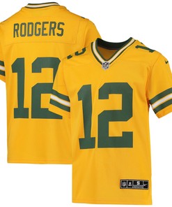 Aaron Rodgers Green Bay Packers Inverted Team Game Jersey - Gold Nfl