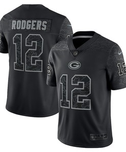 Aaron Rodgers Green Bay Packers RFLCTV Limited Jersey - Black