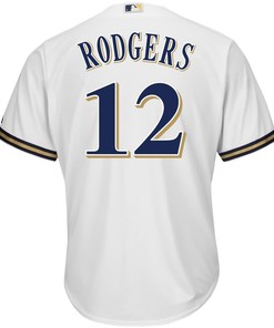 Aaron Rodgers Milwaukee Brewers Majestic Nfl X Mlb Crossover Cool Base Player Jersey - White