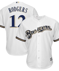 Aaron Rodgers Milwaukee Brewers Majestic Nfl X Mlb Crossover Cool Base Player Jersey White 2019
