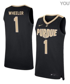 Aaron Wheeler 1 Purdue Boilermakers Elite Basketball Youth Jersey - Black