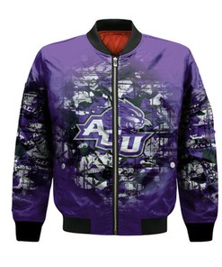 Abilene Christian Wildcats Bomber Jacket Camouflage Vintage  - NCAA