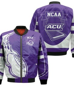 Abilene Christian Wildcats Bomber Jacket  - Fire Football - NCAA