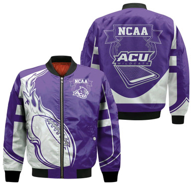 Abilene Christian Wildcats Bomber Jacket - Fire Football - NCAA