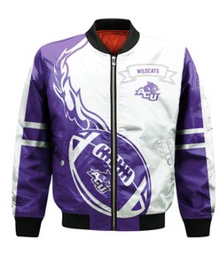 Abilene Christian Wildcats Bomber Jacket Flame Ball - NCAA
