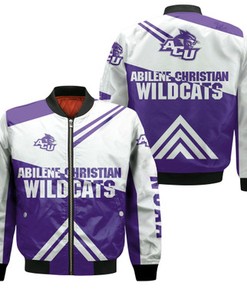 Abilene Christian Wildcats Football Bomber Jacket  - Stripes Cross Shoulders - NCAA