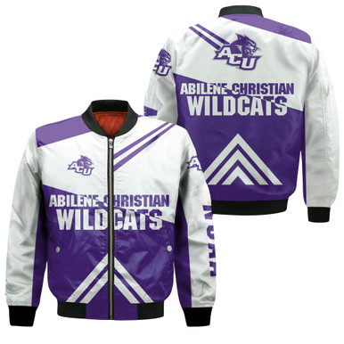 Abilene Christian Wildcats Football Bomber Jacket - Stripes Cross Shoulders - NCAA