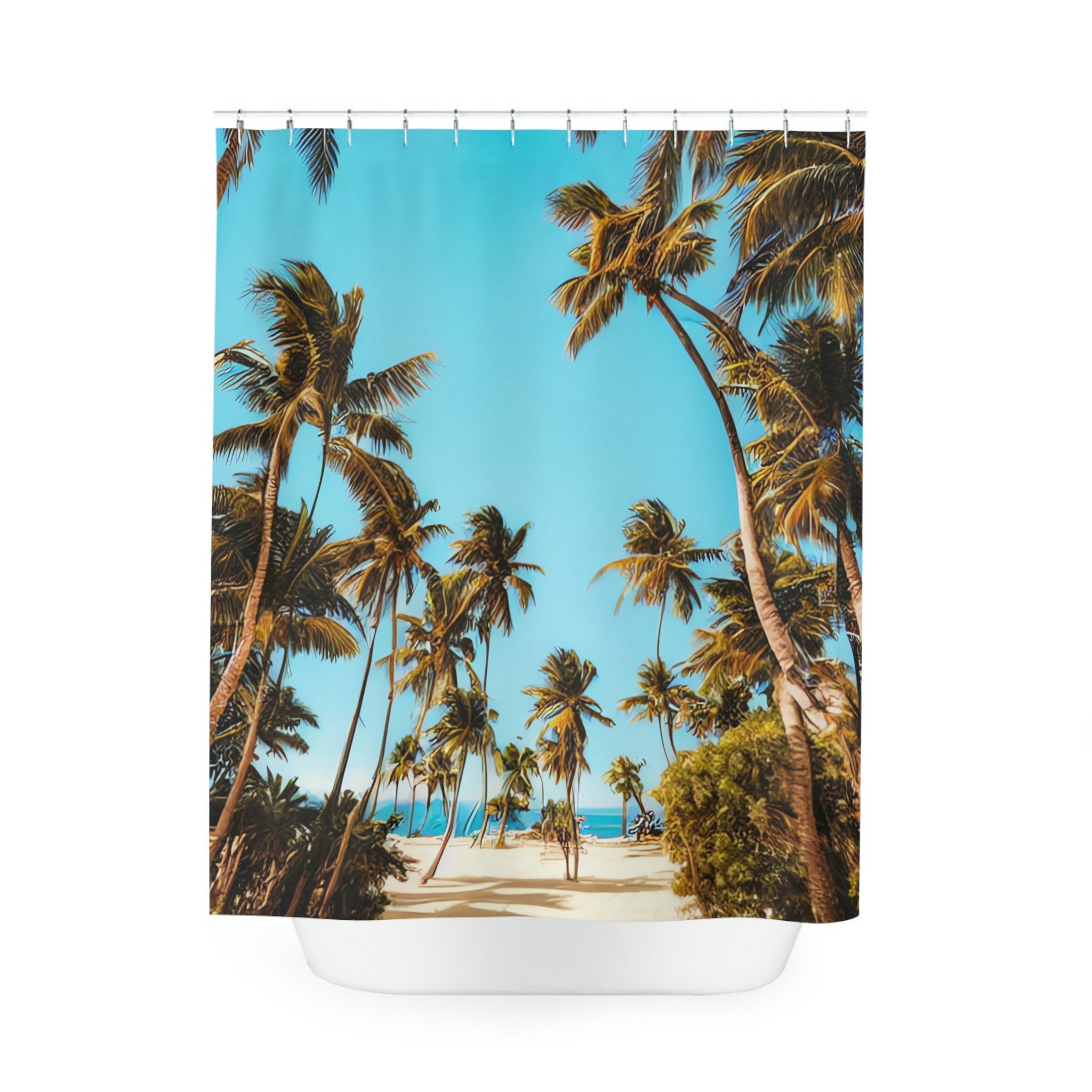 Abstract Art Palm Trees Shower Curtain for Your Modern Bathroom Decor