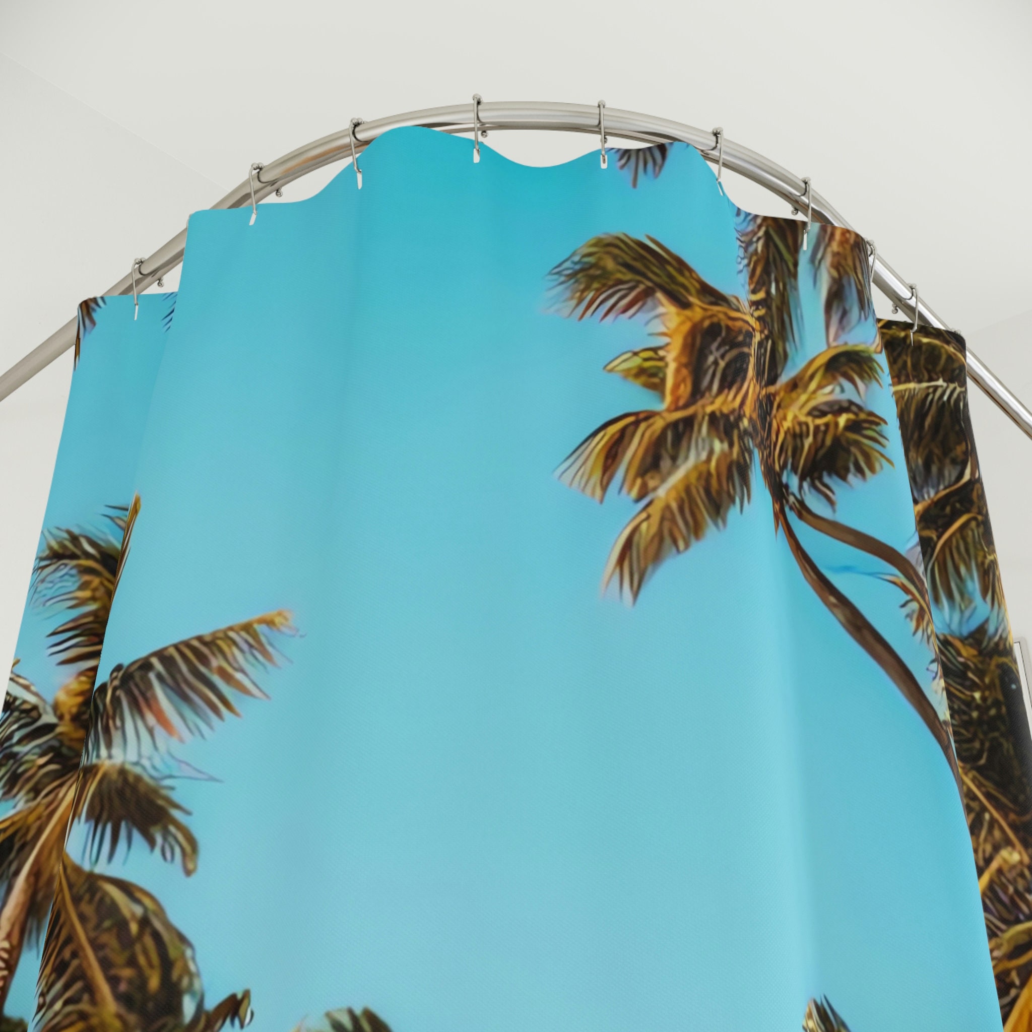 Abstract Art Palm Trees Shower Curtain for Your Modern Bathroom Decor