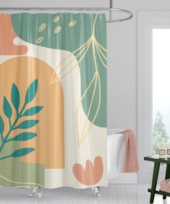 Abstract Art Shower Curtain, Nordic Style for Bohemian Bathroom Decor