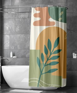 Abstract Art Shower Curtain, Nordic Style for Bohemian Bathroom Decor 