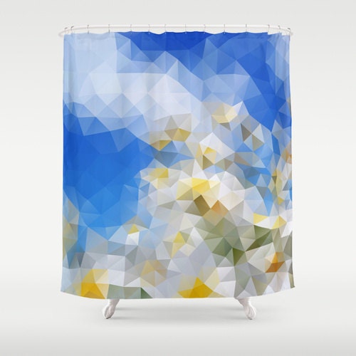 Abstract Geometric Art Yellow Shower Curtain - Bathroom Decor