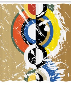 Abstract Geometric Circles Artistic Print on Shower Curtain for Your Bathroom Decorations