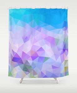 Abstract Geometric Pattern Turquoise Shower Curtain - Bathroom Decor