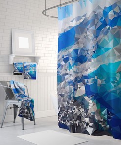 Abstract Geometric Pattern Violet Shower Curtain - Bathroom Decor
