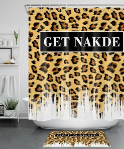 Abstract Leopard Pattern Shower Curtain for a Bold Bathroom Decor