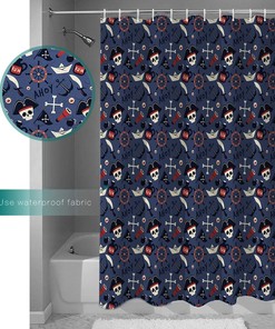 Abstract Leopard Spot Shower Curtain - Design with Mat and U-Shaped Contour
