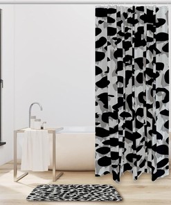 Abstract Leopard Texture Printing Waterproof Shower Curtain - Bathroom Curtain