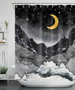 Abstract Marble Mountains Shower Curtain for a Dreamy Bathroom Accessory