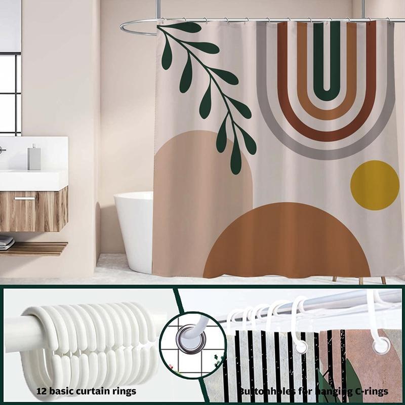 Abstract Painting Pattern Boho Mid Century Shower Curtain - Bath Supply, Modern Bathroom Decor