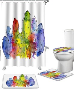 Abstract Watercolor Tropical Botanical Shower Curtain for a Colorful Bathroom Decor