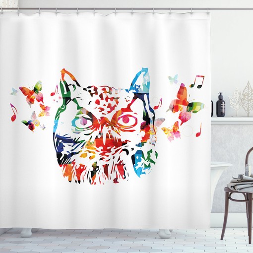 Abstract Wild Birds Owl Animal Print Shower Curtain for Bathroom