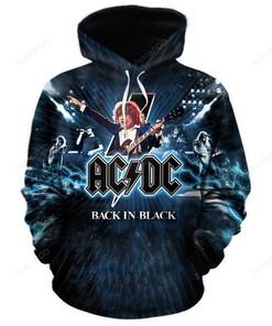 Ac/Dc Back In Black 3D Hoodie Zip Hoodie