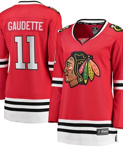 Adam Gaudette Chicago Blackhawks Fanatics Branded Womens 2017/18 Home Breakaway Jersey - Red Nhl